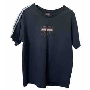 Vintage 1997 Harley Davidson Australia Short Sleeve V-neck Black Tee